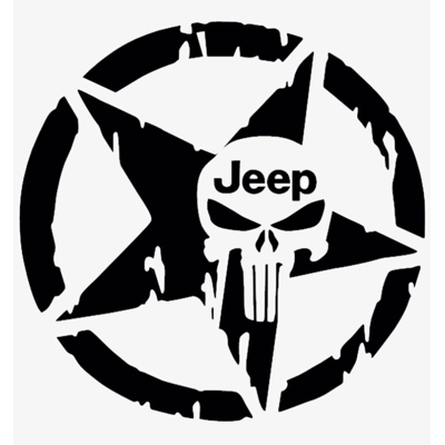 Jeep Skull Punisher Star Die Cut Vinyl Decal Sticker