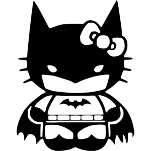 Hello Kitty Batman Die Cut Vinyl Decal sticker
