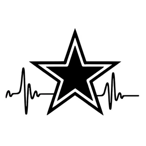 NFL football Dallas Cowboys Texas heartbeat line Vinyl Decal Sticker