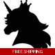 Unicorn princess silhouette Die Cut Vinyl Decal .. Unicorn princess silhouette Die Cut Vinyl Decal ..