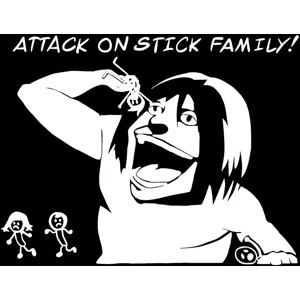 Attack on Titan, attack on stick family Anime Die Cut Vinyl Decal sticker