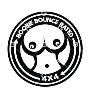 Boobie bouncer rate 4x4 Die Cut Vinyl Decal sticker