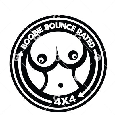 Boobie bouncer rate 4x4 Die Cut Vinyl Decal sticker