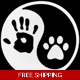 Dog Paw Jeep Hand Wave Ying Yang Die Cut Vinyl D.. Dog Paw Jeep Hand Wave Ying Yang Die Cut Vinyl D..