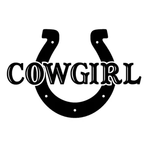 Cowgirl Country girl horse shoe die cut vinyl decal sticker