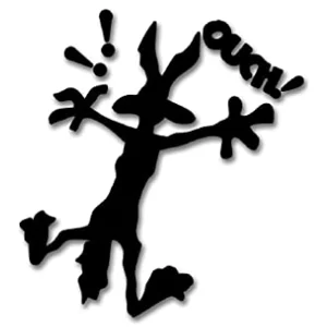 Coyote Ouch! Splat! Die Cut Vinyl Decal sticker COPY