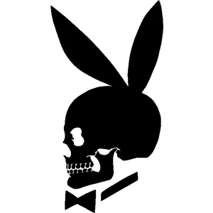 Skull Playboy Bunny Die Cut Vinyl Decal Sticker