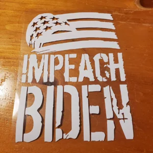 Impeach Biden Usa Flag Die Cut Vinyl Decal