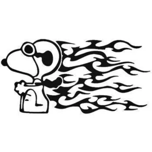 Snoopy Red Baron Flames Dog Die Cut Vinyl Decal sticker