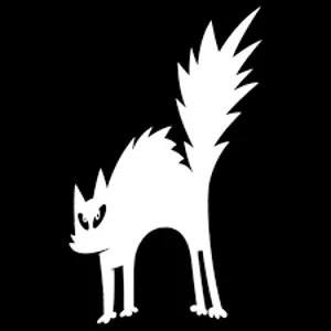 arched back scaredy cat Die Cut Vinyl Decal sticker