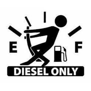 Diesel Only Guy Broken Fuel Gauge Die Cut Vinyl Decal sticker
