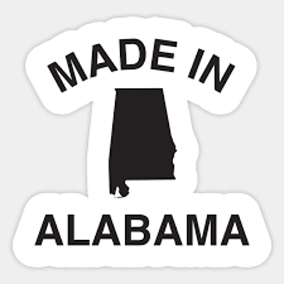 Made in Alabama Vinyl Decal sticker