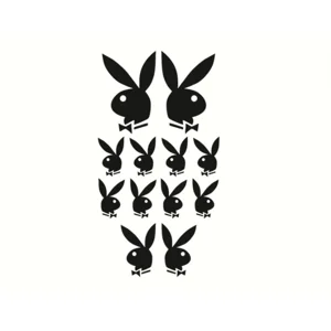 Sheet of multiple Playboy Bunny Car Wrap Die Cut Vinyl Decal Sticker
