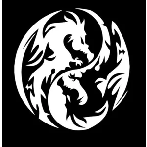 Dragon Ying Yang Die Cut Vinyl Decal sticker