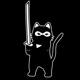 Ninja cat with sword Die Cut Vinyl Decal sticker Ninja cat with sword Die Cut Vinyl Decal sticker