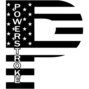 USA Flag Patriotic Powerstroke Ford Diesel Die Cut Vinyl Decal sticker