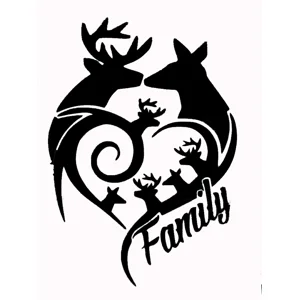 Deer Family Die Cut Vinyl Decal sticker