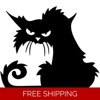 Angry cat Die Cut Vinyl Decal sti..