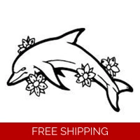 Dolphin flower Die Cut Vinyl Deca..