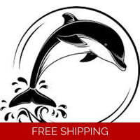 Dolphin splash Die Cut Vinyl Deca..