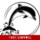 Dolphin splash Die Cut Vinyl Decal sticker Dolphin splash Die Cut Vinyl Decal sticker