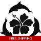 3 Dolphins hibiscus Die Cut Vinyl Decal sticker 3 Dolphins hibiscus Die Cut Vinyl Decal sticker