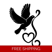 Dove heart Die Cut Vinyl Decal st..