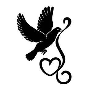 Dove heart Die Cut Vinyl Decal sticker