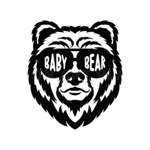 baby bear wearing sunglasses Die Cut Vinyl Decal sticker