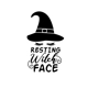 resting witch face Die Cut Vinyl Decal sticker