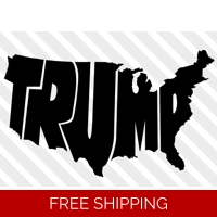 USA Map Trump Die Cut Vinyl Decal