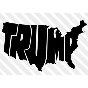 USA Map Trump Die Cut Vinyl Decal