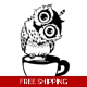 Owl coffee Die Cut Vinyl Decal sticker Owl coffee Die Cut Vinyl Decal sticker
