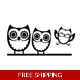 3 Owl family Die Cut Vinyl Decal sticker 3 Owl family Die Cut Vinyl Decal sticker