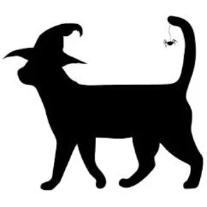 Halloween cat witch hat spider Die Cut Vinyl Decal sticker