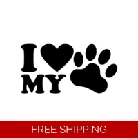 I Love my cat / dog pet paw heart..