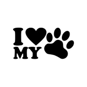 I Love my cat / dog pet paw heart Die Cut Vinyl Decal sticker
