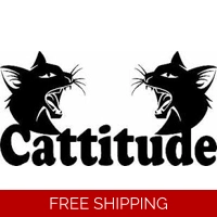 Cattitude Cat Die Cut Vinyl Decal..