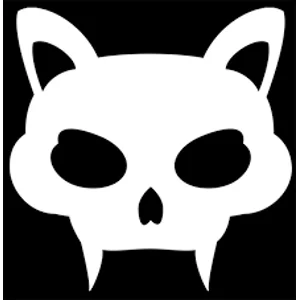 cat skull fangs Die Cut Vinyl Decal sticker