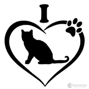 I love cat heart paw Die Cut Vinyl Decal sticker