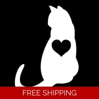 Cat heart Die Cut Vinyl Decal sti..