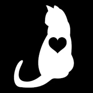 Cat heart Die Cut Vinyl Decal sticker