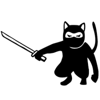 Cat Ninja with sword Die Cut Viny..