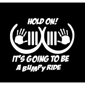 Hold on It's going to be a bumpy ride, Boobie bouncer Die Cut Vinyl Decal sticker