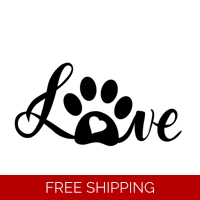 Love Paw Dog Cat Pet Die Cut Viny..
