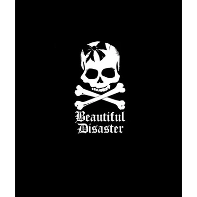 beautiful disaster skull crossbones Vinyl Decal Sticker