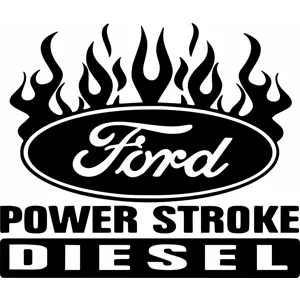 Powerstroke Ford Diesel Flames Die Cut Vinyl Decal sticker