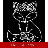 Female Fox Flowers Die Cut Vinyl ..