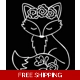 Female Fox Flowers Die Cut Vinyl Decal sticker Female Fox Flowers Die Cut Vinyl Decal sticker