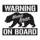 warning mama bear on board heart arrow Die Cut V.. warning mama bear on board heart arrow Die Cut V..